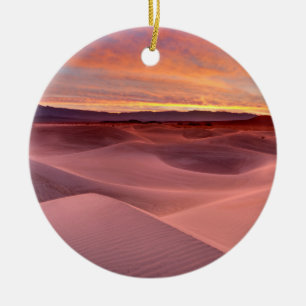 Pink sand dunes, Death Valley, CA Ceramic Tree Decoration