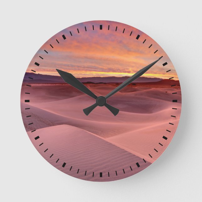 Pink sand dunes, Death Valley, CA Round Clock (Front)