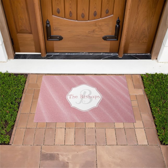 Pink Sand Ripples Personalised Door Mat (Outdoor)