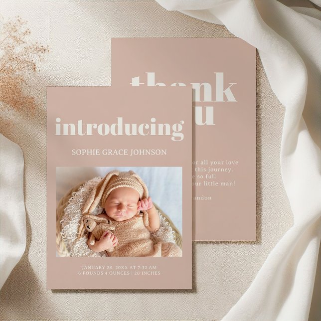 Pink Sandstone Typography Baby Shower Announcement (Creator Uploaded)