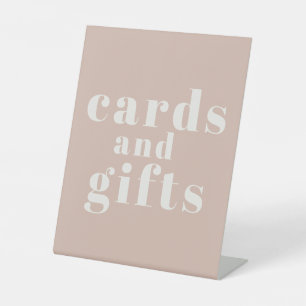 Pink Sandstone Typography Baby Shower Cards Gifts Pedestal Sign