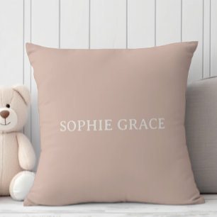 Pink Sandstone Typography Baby Shower Cushion