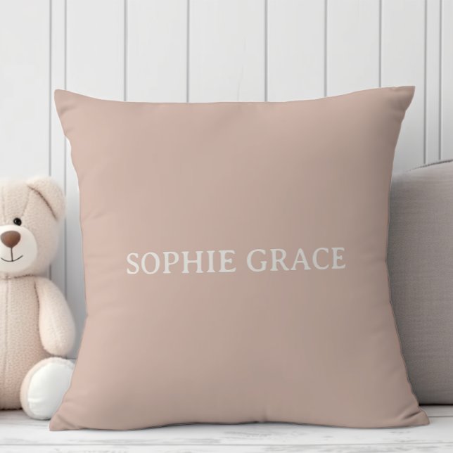 Pink Sandstone Typography Baby Shower Cushion (Creator Uploaded)