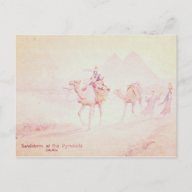 Pink Sandstorm at Pyramids Postcard (Front)