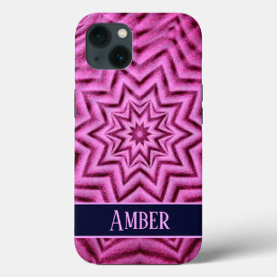 Pink Sandy Star Kaleidoscope Personalised iPhone 13 Case