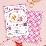 Pink Santa Christmas Cookie Decorating Party Invitation<br><div class="desc">Pink Santa Christmas Cookie Decorating Party Invitation</div>