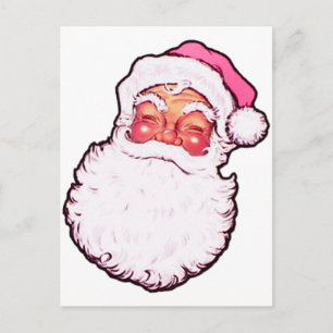 Pink Santa Claus Holiday Postcard