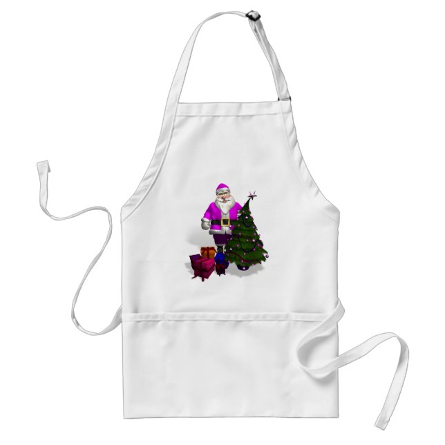 Pink Santa Claus Standard Apron (Front)