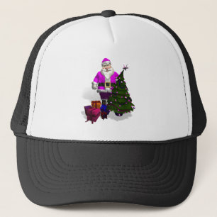 Pink Santa Claus Trucker Hat
