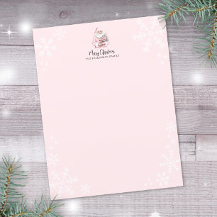Pink Santa Merry Christmas Paper