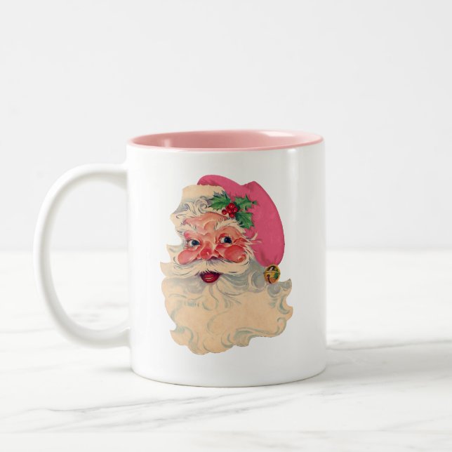 Pink Santa Two-Tone Coffee Mug (Left)
