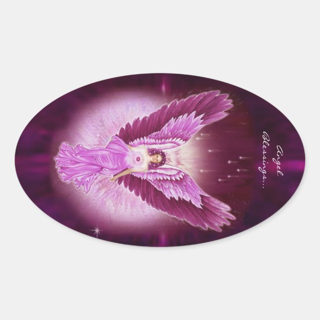 Pink Sapphire Angel Blessings Stickers (Front)