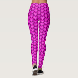 Pink sapphire heart watercolor art  leggings