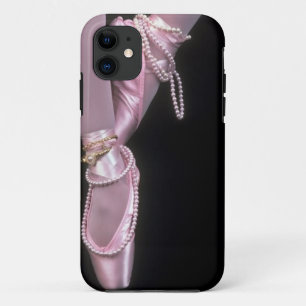 pink satin ballet toe shoes iPhone 11 case