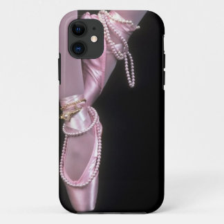 pink satin ballet toe shoes iPhone 11 case
