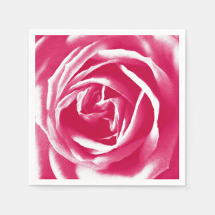 Pink satin rose print napkin