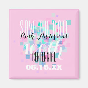 Pink Save the date Centennial Personalized Magnet