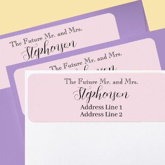 Pink Save The Date Custom Name Return Address Label