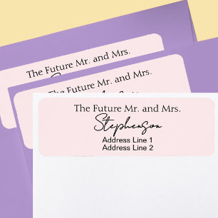 Pink Save The Date Custom Name Return Address Label