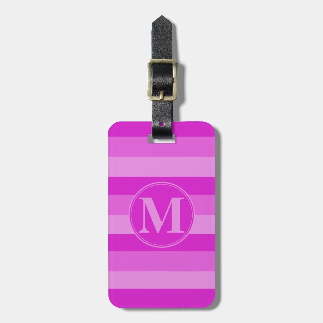 Pink Scale RF Tritone Monogram Luggage Tag (Front Vertical)