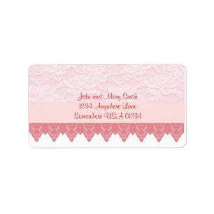 Pink Scallop and Lace 2 Address Label