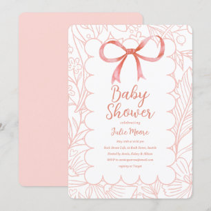 Pink Scallop Baby Shower Invitation