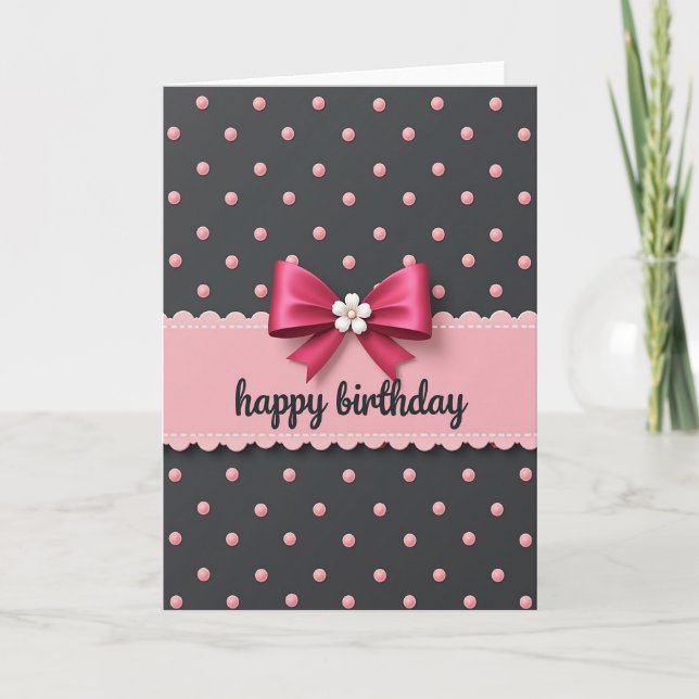 Pink Scalloped Birthday Card (Front)