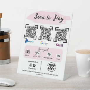 Pink Scan To Pay Template Modern QR Payment Sign