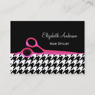 Pink Scissors Hair Stylist Business Card