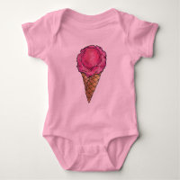 Pink Scoop Strawberry Ice Cream Waffle Cone Foodie