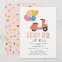 Pink Scooter Balloons Girl Baby Shower
