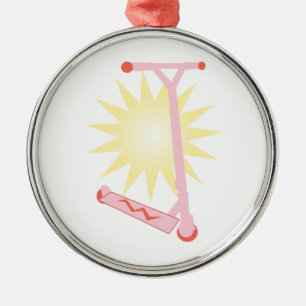 Pink Scooter Metal Ornament