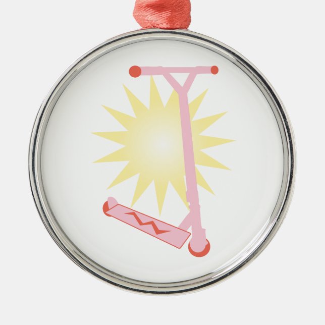 Pink Scooter Metal Ornament (Front)