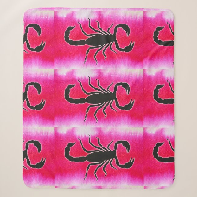 pink scorpio sherpa blanket (Front)