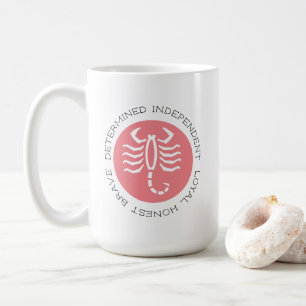 Pink Scorpio Traits Zodiac Star Sign Coffee Mug