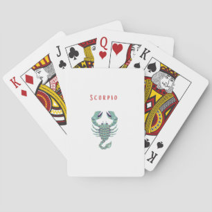 Pink Scorpio, zodiac, star sign Playing Cards