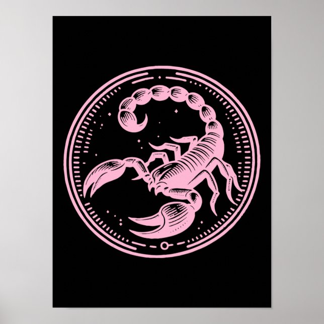 Pink Scorpion Astrology Zodiac Sign Scorpio (Front)