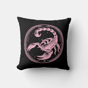 Pink Scorpion Astrology Zodiac Sign Scorpio Cushion