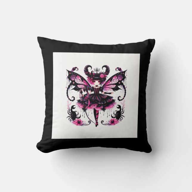 Pink Scorpion Astrology Zodiac Sign Scorpio Cushion (Front)