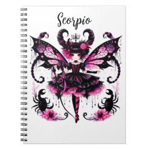 Pink Scorpion Astrology Zodiac Sign Scorpio Notebook