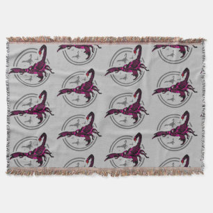 Pink Scorpion Throw Blanket