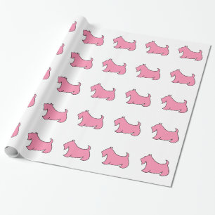 Pink Scottish Terrier Wrapping Paper