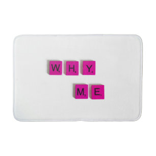 Pink Scrabble Tile Bath Mat – Playful & Cozy