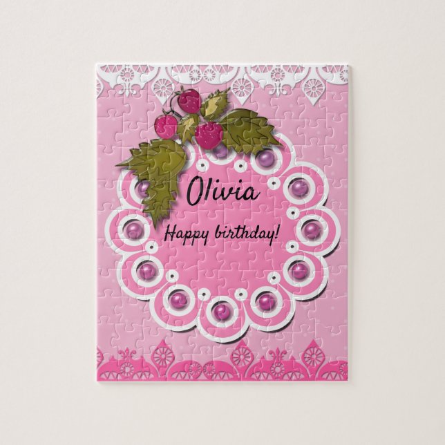 Pink scrapbooking jigsaw puzzle (Vertical)