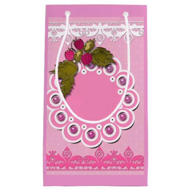 Pink scrapbooking small gift bag (Front)