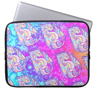 Pink Scribble Cute Girly Dragon Wyvern Inugami Laptop Sleeve