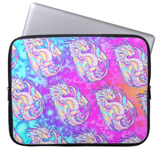 Pink Scribble Cute Girly Dragon Wyvern Inugami Laptop Sleeve