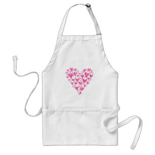 pink scribble heart design standard apron