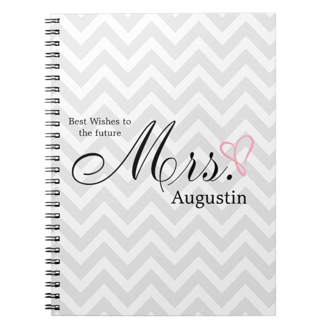 Pink Scribbled Heart Future Mrs Wedding Planner Notebook (Front)