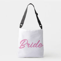 Pink script bride tote bag